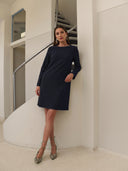 Dress | Bonded Travel | Binko | Black-Blue
