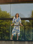 Dress | Polyester Satin Stretch | Kirari Dessin | Ocean Bloom - shop_name