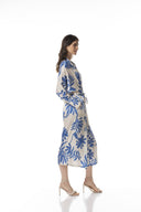 Dress | Polyester Satin Stretch | Kirari Dessin | Ocean Bloom - shop_name