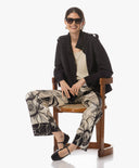 Pants | Satin Viscose Dessin | Pataky Dessin | Ink Blossom