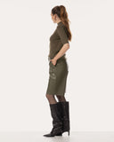 Shorts | Vegan Leather | Kaori | Khaki Green