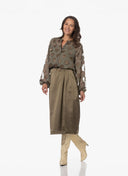 Skirt | Heavy Satin Stretch | Koiny | Olive Satin - shop_name