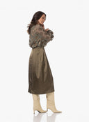 Skirt | Heavy Satin Stretch | Koiny | Olive Satin - shop_name