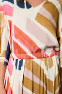Rok | Satijn viscose dessin | Mitsuki | Colorfull Blocks