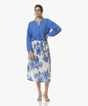 Skirt | Satin Viscose Dessin | Mitsuki | Ocean Bloom - shop_name
