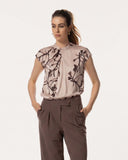 Top | Viscose Ecovero Satin Stretch | Edano | Blossom Branch